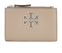 Tory Burch Britten Zip Card Case, Leather, Grey, MIP, 2*